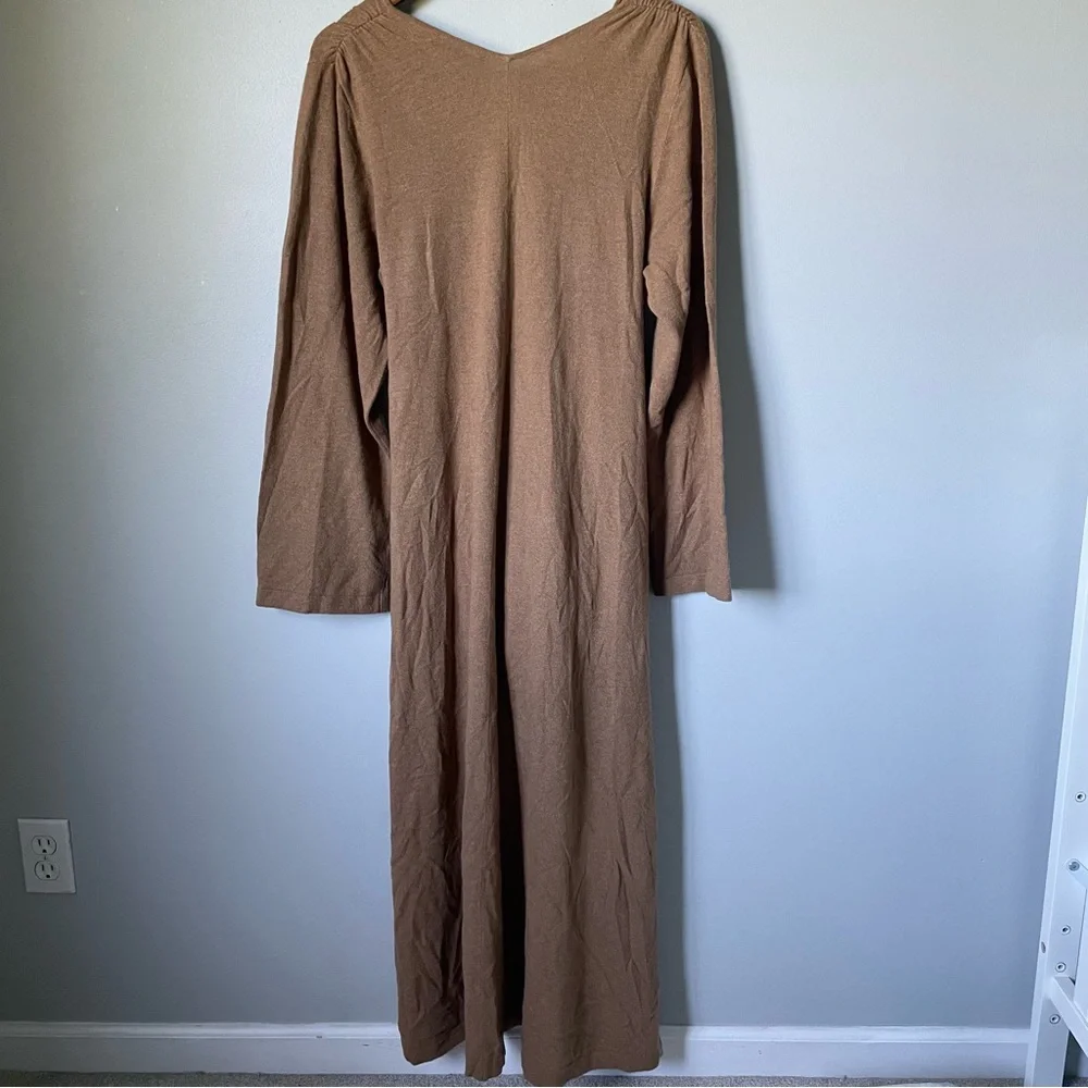 Jenni Kayne Everyday Kate Sweater Dress Dark Camel Size XL - Picture 3 of 9